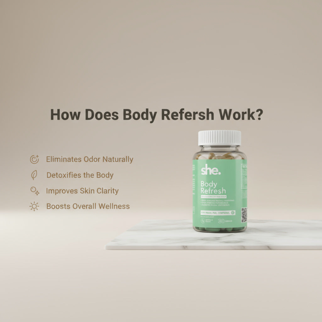 She. Body Refresh - Chlorophyll Capsules for Detox, Odor Control & Daily Freshness
